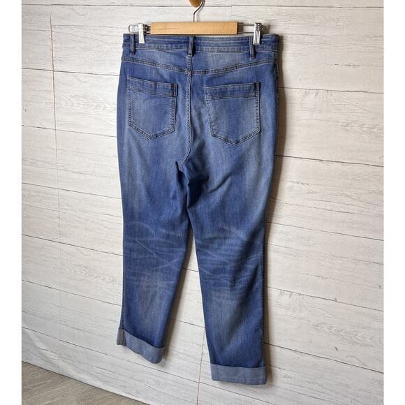 J Jill Jeans Womens Size 10 High-Rise Straight Leg Patch Pocket Denim Cuffed - Picture 12 of 16